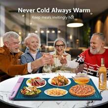 3-Pack Silicone Food Warming Mat &Amp; Food Warmers For Parties Buffet - Rapid Heating 6-Level Temp Control, Rollable Portable Easy Clean - Value Set For Gatherings &Amp; Home Daily Use(Blue) - Peacock Blue - View 9