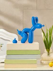 1pc Balloon Dog Statue Modern Balloon Animal Art Statue, White Elephant Gag Gifts, Humor Small Decor Item, Funny Pooping Dog For Coffee Table Decoration - Multicolor - View 3