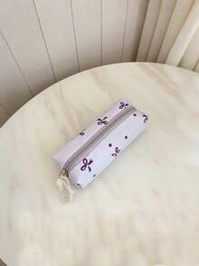 3 Pcs Fashionable Preppy Bow Print Backpack Set,Backpack&Lunch Bag&Pencil Case,With Laptop Compartment Bookbag,Adjustable Strap Bookbag Set,Multi Pockets High-Capacity School Bag Set Multifunctional Daypack Set Idea For Girls/Teens/College Students/Graduate/Graduate For Daily Use/Vacation/Travel/Back To School