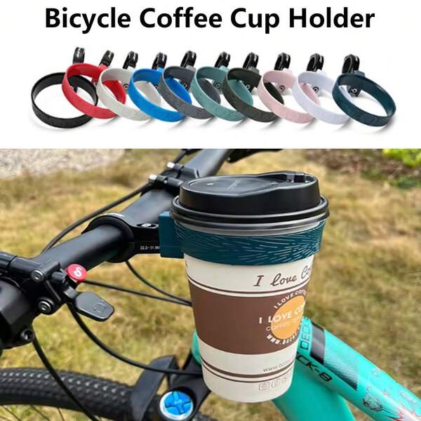 ENLEE 1 szt. ENLEE Uniwersalny uchwyt na kubek rowerowy ze stopu aluminium, uchwyt na kubek do kawy z szybkim demontażem, lekki uchwyt na czajnik do rowerów górskich, szosowych i składanych, odpowiedni do kubków na wodę o średnicy 8 cm/3,15 cala, akcesoria rowerowe