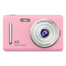 4K数码相机4800万像素高清摄影旅行自拍相机2.4英寸屏防抖16倍变焦学生自拍迷你相机 (粉色) - 粉色 - 查看 2