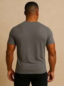 Men's Premium Basic Slim Fit Egyptian Cotton T-Shirt - Xám - Xem 2