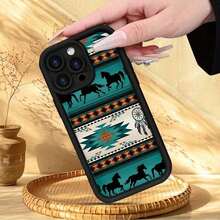 Funda de silicona para phone 11, 12, 13, 14, 15, 16 Plus Pro Promax XS/X S22 S23 S24 S25, diseño elegante y moderno, estampado de camuflaje, estampado de camuflaje - Negro - Ver 2