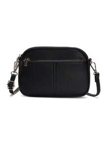 Multifunctional PU Leather Texture Small Square Bag, Fashion Casual Durable Adjustable Strap Crossbody Shoulder Bag Purse, Available In Multiple Colors