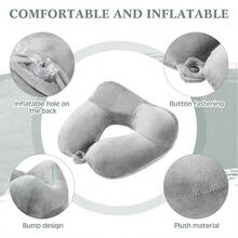 4 Sets Inflatable Travel Pillows For Airplanes With Compact Bag And Blindfold Veet Inflatable Neck Pillow For Traveling Head Support U Shaped Flight 12 X 12 X 5.5 Inch Multi Color - Multicolor - View 4