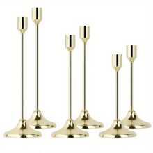 12/6pcs European Romantic Candle Holder Set, Polished Metal Tabletop Candle Holders Suitable For Pillar And Cone Candles, Elegant Centerpiece Decor For Christmas, Halloween, Easter, Thanksgiving, Home, Wedding, Party, Anniversary