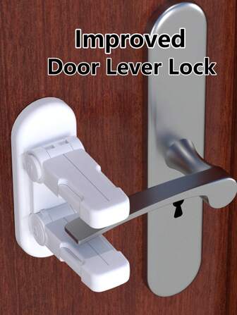 1pc/2pcs/3pcs Baby Security Door Lever Locks,Child Proof Doors And Handles Locks,Upgraded Child Door Handle Locks,Shower Family Decorations Gifts