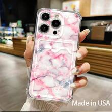 Funda para móvil con ranura para tarjetas. Compatible con phone 16, 15, 14, 13, 12 y 11. Permite guardar tarjetas y fotos. Diseño elegante y sencillo, transparente, esquinas reforzadas, anticaídas, con orificios para tarjetas. - Colores mixtos 1 - Ver 3