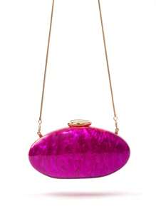 1 pieza Elegante bolso de mano de acrílico púrpura para mujer, bolso de noche minimalista con efecto de mármol para fiesta, boda, baile de graduación, banquete