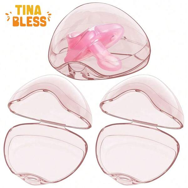 Tinabless 2 Pcs Pacifier Case, Pacifier Holder Case,Pacifier Container Box For Baby Binky Nipple Travel,Essential Pacifier Accessories,Easy To Clean ﻿