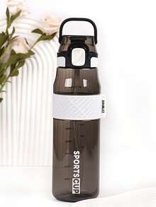 1个1000毫升/800毫升/600毫升户外运动便携水瓶，带吸管，耐用，绿色，带安全盖和提手，适合日常通勤、户外露营、办公、户外活动、万圣节、圣诞节和新年礼物 - 彩色 - 查看 21