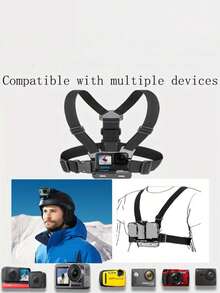7 件 GoPro 配件套件、相机安装带、户外骑行手机支架、相机拍摄支架、头部和胸部安装带、运动相机配件套装 - 彩色 - 查看 5