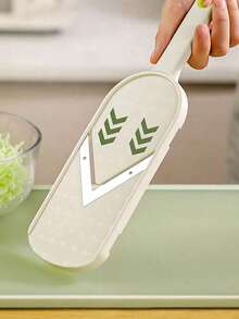 1pc Manual Cabbage Slicer - Multifunctional Vegetable Chopper And Shredder, Stainless Steel Blades And Ergonomic Handle, Great For Shredding Cabbage, Leafy Greens And Salads, Kitchen Slicing Tool, Vegetable Slicer And Chopper - Multicolor - View 5