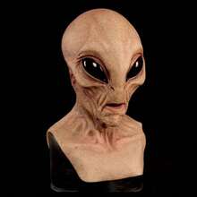 1pc, Sci-Fi UFO Alien Mask, Horror Headgear, Latex Mask, Synthetic Latex, Realistic Mask, Interesting Full-Neck Headdress, Prank Props, Daily Cosplay Costume Shooting Props, Bar, Club Carnival Party Supplies, Stage Performance Accessories (Latex Material Has A Slight Odor) Home Decor Halloween Decor Fall Decor Room Decor - Multicolor - View 4