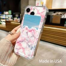Funda para móvil con ranura para tarjetas. Compatible con phone 16, 15, 14, 13, 12 y 11. Permite guardar tarjetas y fotos. Diseño elegante y sencillo, transparente, esquinas reforzadas, anticaídas, con orificios para tarjetas. - Colores mixtos 1 - Ver 6