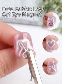 Set di 7 calamite per unghie a forma di coniglio e occhio di gatto, calamite magnetiche superconduttrici per smalto gel, accessori per arte di unghie, perfetti per manicure fai-da-te a casa o come regalo, forniture per unghie, strumenti per unghie, strumenti per arte di unghie, back to school, unghie, strumenti per unghie finte