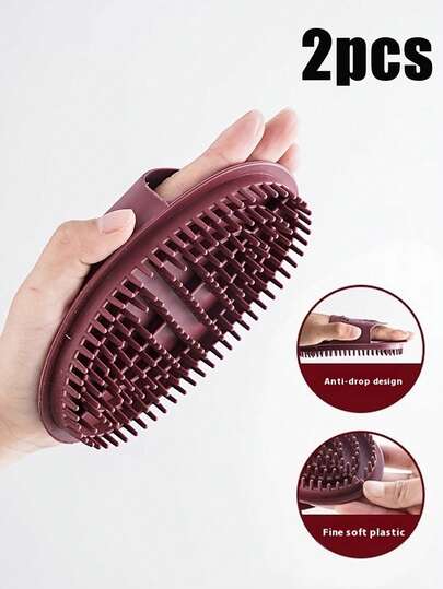 2支装身体经络按摩刷，硅胶经络按摩刷，手动全身刮痧按摩器，头部、腹部、腿部放松软刷，通用身体部位按摩刷，柔软舒适，亲肤，美容刷，馈赠亲友的完美礼物。美容旅行必备，适合上学、返校、旅行、居家、水疗、按摩工具、按摩器等。