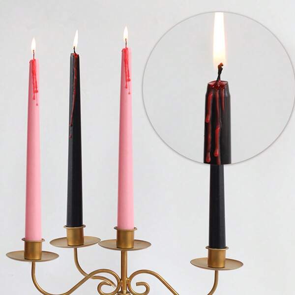 4 paquetes de velas de Halloween, juego de velas con gota de sangre de 25 cm de largo, para decoración de mesa de Halloween, decoración gótica para el hogar