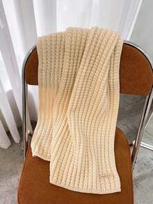 1 件男士纯色针织保暖厚围巾，多功能颈部保暖，适合冬季 - 黑色 - 查看 13