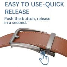 BOSTANTEN Belt Men Leather Reversible Belts Men 1 3/8 Casual Dress Pants, Two-In-One Belt - 011-gun+Brown - View 3