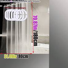 3D幻彩猫眼浴帘，通透美观，保护隐私，现代设计，适合民宿及酒店浴室装饰 - 無色 - 查看 11
