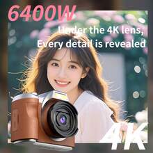 1080P Digital Camera, 48MP, With Flash, USB Charging, Retro Design, Compact & Portable, Suitable For Travel And Daily Photography - White - View 6