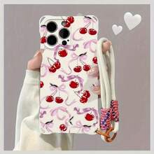 Funda para teléfono 1 pieza Una elegante correa para el hombro tipo bandolera, patrón Correa para el hombro tipo bandolera Correa de mano anticaída de cuatro esquinas Funda protectora para teléfono móvil Puede colgarse hacia atrás Funda para teléfono móvil suave adecuada para la serie 12 13 14 15 16 Pro Pro Plus - - Colores mixtos 1 - Ver 6