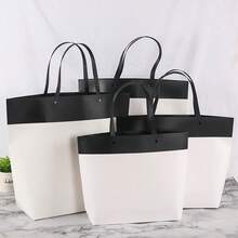 1 pieza Bolsa de compras de papel personalizable, bolsa de tote de boutique con sensación de alta gama, bolsa de regalo, logo impreso, papel kraft grueso, al por mayor