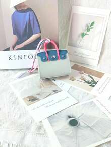 1pc Mini Coin Purse, Headphone Bag, Lipstick Bag, Key Bag, Christmas Gift,Bag Hanging Decoration,Bag Accessories,The Perfect Gift For Girls,Suitable For Daily Travel Wear,Elegant And Fashionable Color ,Silk Scarf Hanging Rope Random Pattern Color,Mini Bag Hanging On The Bagblocking Pattern, Silk Scarf Hanging Rope,Simple Solid Color PU Splicing, Available In Multiple Colors,Saudi Arabia's National Day