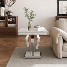 End Table - White & Silver