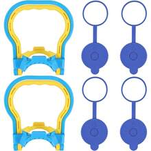 2 Pack 5 Gallon Water Bottle Handle, Stable Ergonomic Water Jug Handle, Dring Water Bottle Heavy Duty Clip With 4pcs 5 Gallon Water Jug Caps - Blue - View 1