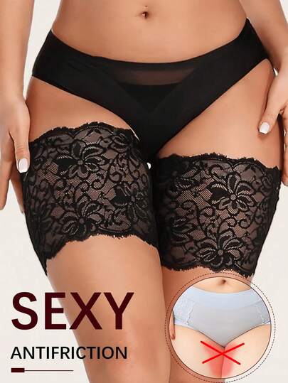 1 Pair Lace Thigh Bands, Anti-Friction Anti-Slip Invisible Silicone Garter Belts, Suitable For Daily Wear, Lingerie & Underwear Accessories, Ideal For Dance Parties