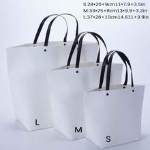 1 pieza Bolsa de compras de papel personalizable, bolsa de tote de boutique con sensación de alta gama, bolsa de regalo, logo impreso, papel kraft grueso, al por mayor