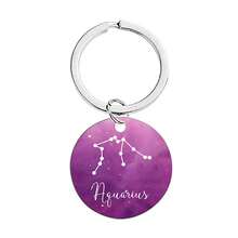 不锈钢 12 星座钥匙扣 - 带环钥匙扣，十二生肖设计，适合背包和钱包装饰，单个，情人节的理想礼物 - 女士钥匙扣（白羊座/金牛座/双子座/天秤座/摩羯座）汽车配件可爱哥特 Y2k 包配件挂绳带身份证夹汽车配件包饰