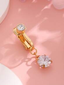 5pcs Gold Fake Belly Button Rings, Women Clip-On Fake Navel Rings, No Piercing Required - 5 Belly Button Clips - View 5