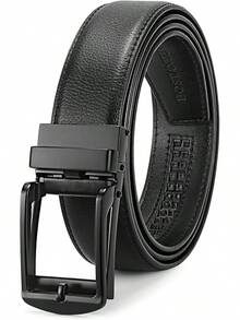 BOSTANTEN Belt Men Leather Reversible Belts Men 1 3/8 Casual Dress Pants, Two-In-One Belt - 004-消光黑/光滑 - 查看 1