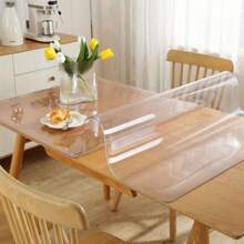 1.0mm Thick Transparent PVC Table Cover, High Quality Scratch-Resistant & Heat Resistant Table Cover, Protective Desk Mat, Suitable For Home, Hotel, Dining Table, Coffee Table, Household Use, Sea Freight, HOHOHJIE, School Supplies, Back To School