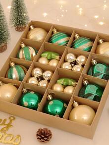 42pcs/Set Christmas Ball Ornaments Decoration Pendant Party Supplies Gift Box Set
