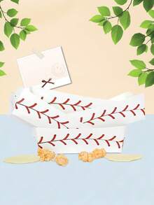 10 piezas/20 piezas/50 piezas Bandejas de papel desechables con estilo de béisbol para servir alimentos, bandejas en forma de barco para juegos deportivos, fiestas, servir alimentos, verde, para el hogar, bar, restaurante, juegos deportivos, decoración de fiesta de cumpleaños