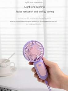 1 件男女通用情侣撞色项链风扇，便携式迷你 5 叶 USB 可充电冷却风扇，适合夏季户外旅行、海滩、运动、办公室、学校、泳池派对、日常生活 - 彩色 - 查看 3