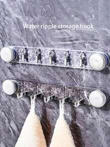 现代塑料吸盘墙钩，无需钻孔真空密封挂钩，适用于毛巾、厨房、浴室和家居收纳 - 彩色 - 查看 3