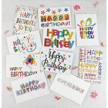 SHUS0087-100 Happy Birthday Cards Bulk Blank Inside With Envelopes And Stickers 20 Unique Bright Colorful Designs Notes Large 5x7 Inches Folded Thick Cardstock In A Sturdy Packaging - 多重設計 - 查看 3