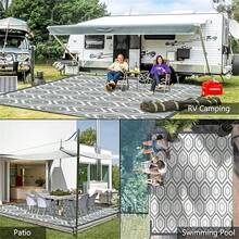 TAIMASI Extra Large Reversible Camping Mat – Weatherproof & Portable Floor Mat For Outdoor Adventures (Beach/Picnic/Backyard) – Easy-Clean Design – Perfect For: • Labor Day Outdoor Entertaining • Thanksgiving Backyard Gatherings • Christmas Gift For Camping Lovers • New Year's Adventure Essentials - 黑與白 - 查看 8