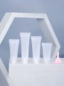 Tube en plastique rechargeable, récipient cosmétique translucide en plastique souple, tube de voyage rechargeable, petit flacon avec bouchon à rabat pour échantillons cosmétiques de voyage, contenant pour produits de toilette (sans liquide)