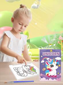 2pcs Children's Cartoon Style Unicorn Themed Drawing Book And Colored Pencil Set, Children's DIY Drawing Set, Suitable For Children's Drawing And Learning Use,Back To School, Is An Ideal Choice For Giving Children Gifts - Multicolor - View 6