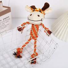 1 pieza Muñeco de peluche con cuerda para mascotas, muñeco de perro con forma de animal de dibujos animados resistente a mordeduras, artículo de alivio del aburrimiento para autoactividad, solo para uso de mascotas