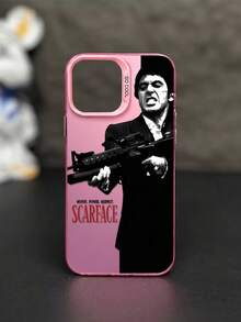 1pc Handsome And Cool Man Compatible With Apple Phone 16/15/14/13/12/11/ProMax/Pro/Plus/Xs Max/XS/X, For Compatible With Sam Galaxy S22/S23/S24/S25/Plus/FE/Edge/Ultra Fall Prevention Anti-Shock, Anti-Slip, Anti-Drop, Camera Lens Protection, Silicone Anti Wear Phone   ﻿ - 粉色 - 查看 2