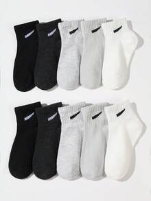 10pairs/Set Teenager Sporty Long Tube Socks Crew Socks - Multicolor - View 2