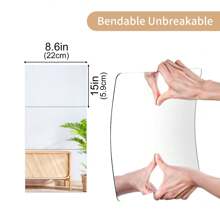 1 pieza/3 piezas Espejo autoadhesivo y extraíble de acrílico para decoración del hogar, pegatinas de espejo decorativas, pegatinas de panel de espejo flexible para decoración de habitaciones, sin necesidad de fuente de alimentación, para decoración del hogar, gimnasio, baño, sala de estar, dormitorio, tocador y regalos decorativos, cumpleaños, graduación, pegatinas personalizadas, decoración de oficina, decoración estética de habitaciones, espejo de Body entero