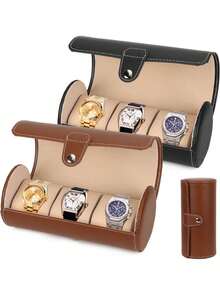 3 Slot Watch Case Watch Roll Case Storage Holder Organizer With Removable Watch Pillows For Men Women